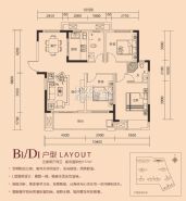 香山院==B1D1戶型-三房兩廳兩衛(wèi)